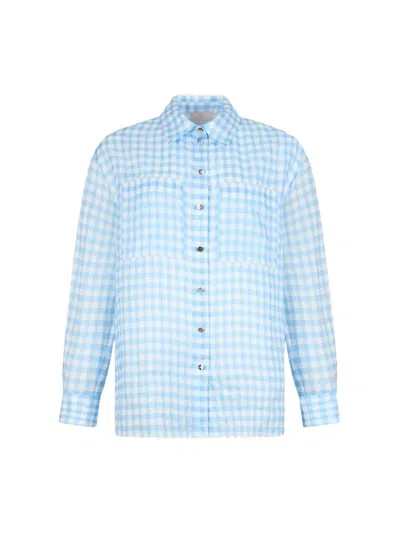 Liu •jo Gingham-check Shirt In Blue