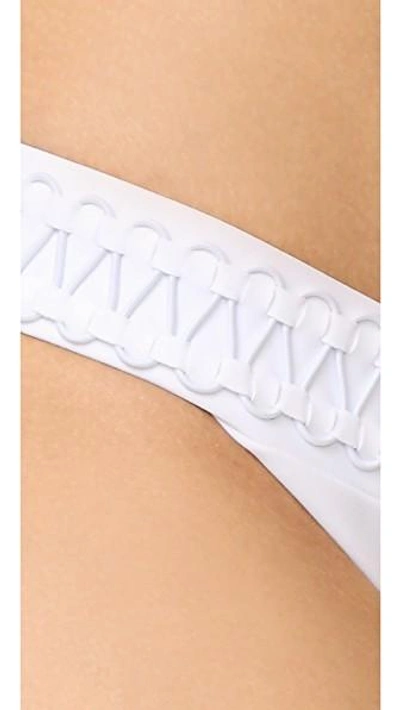 Shop Dion Lee Laced Coil Bikini Bottoms In White