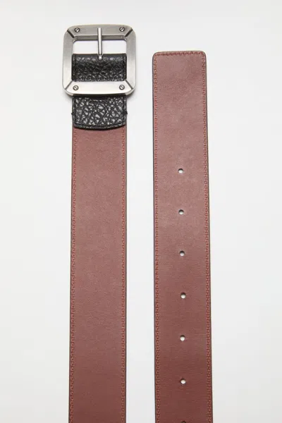 Acne Studios Reversible Leather Belt In Orange
