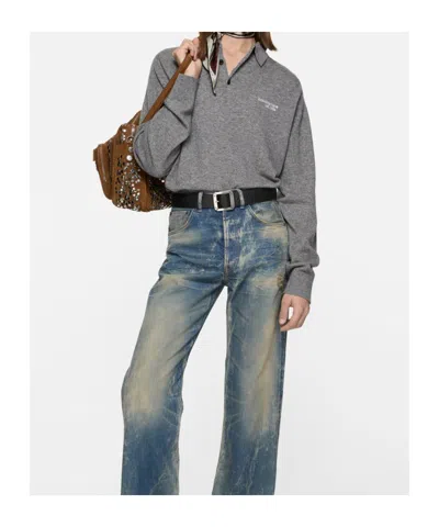 Acne Studios Reversible Leather Belt In Orange