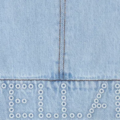 Stella Mccartney Denim Crop Top In Blue
