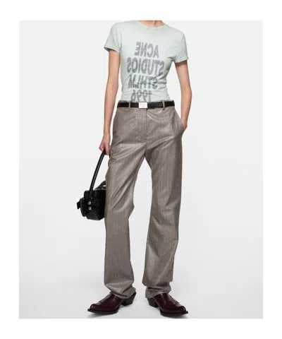 Acne Studios Contemporary Art Text T-shirt In Gray