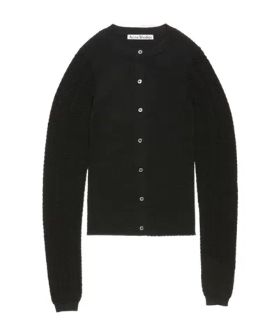 Acne Studios Button Knitted Cardigan In Black