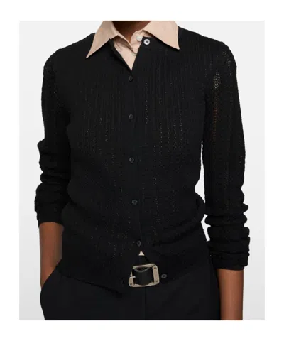 Acne Studios Button Knitted Cardigan In Black