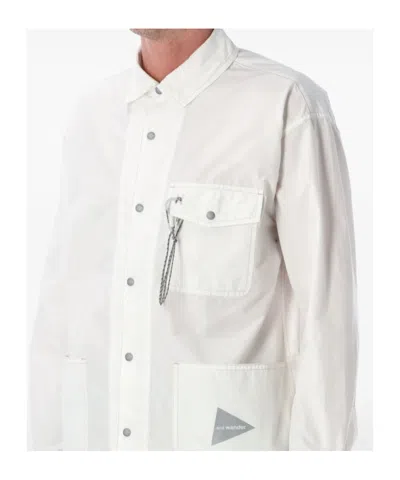 And Wander Technical Shirt Jacket In White