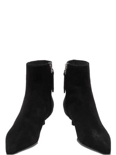 Aeyde Short Pointed Boots In Black