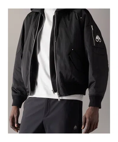 Moose Knuckles Georgie Bomber Jacket In Black