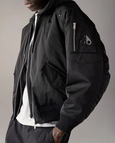 Moose Knuckles Georgie Bomber Jacket In Black