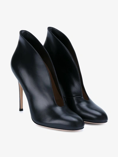 Gianvito Rossi Black Leather Vamp 110 Ankle Boots