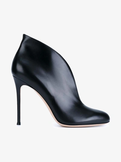 Shop Gianvito Rossi Black Leather Vamp 110 Ankle Boots