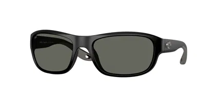 Costa Del Mar Clipperton 58mm Polarized Rectangular Sunglasses In Black
