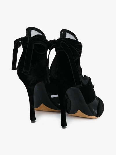 Shop Tabitha Simmons Black Freya 120 Suede Lace Up Sandals