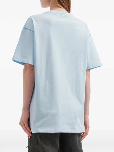 Mini Cream Cloud-print T-shirt In Blue