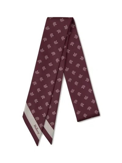 Mulberry Tree Patterned Scarf In Red
