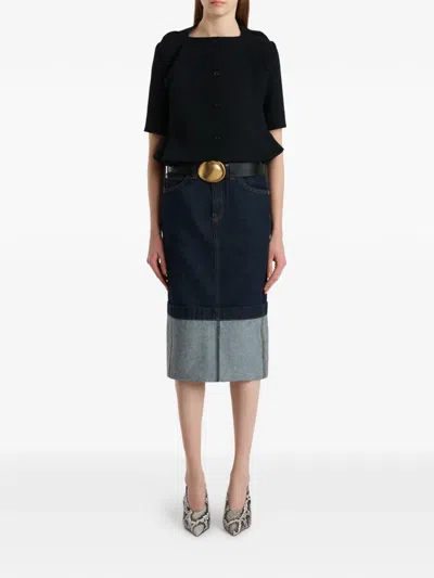 Khaite Franc Folded-neckline Button-fastening Jacket In Black