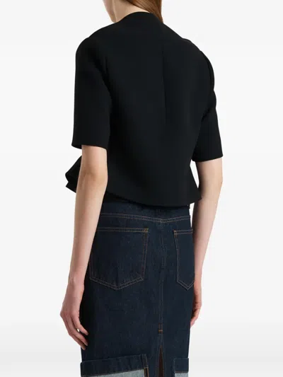 Khaite Franc Folded-neckline Button-fastening Jacket In Black