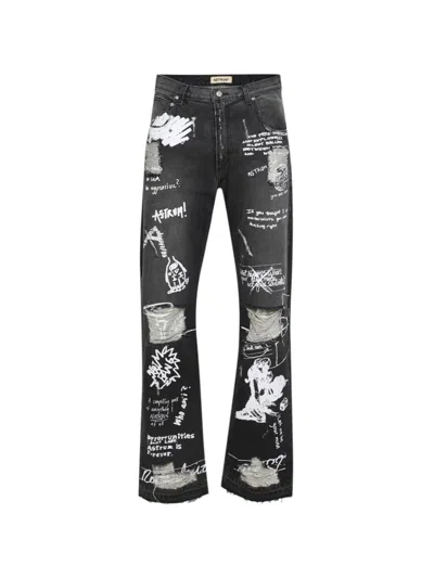 Astrum Dedication Printed Jeans In Black