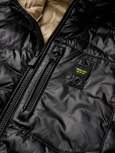 Blauer Wave Hooded Down Jacket In Black