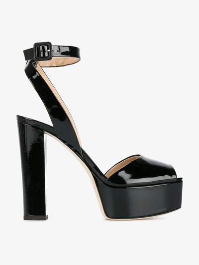 Shop Giuseppe Zanotti Design Black Patent Betty 130 Sandals