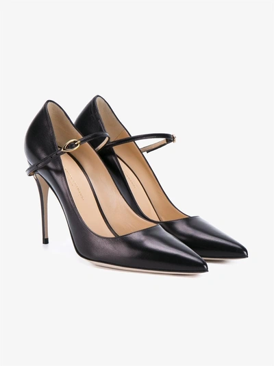 Shop Jennifer Chamandi Black Lorenzo 105 Leather Pumps