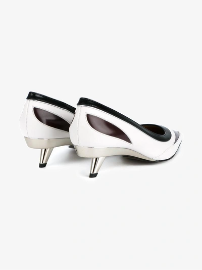 Shop Marni Tri Colour Panelled 50 Leather Pumps In White