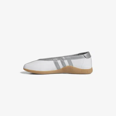 Adidas Originals Taekwondo Mei Ballet Metallic Leather-trimmed Leather Sneakers In Silver