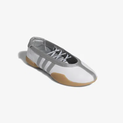 Adidas Originals Taekwondo Mei Ballet Metallic Leather-trimmed Leather Sneakers In Silver