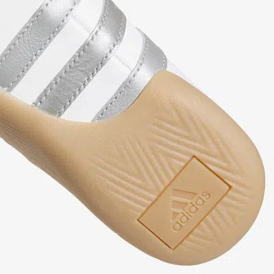Adidas Originals Taekwondo Mei Ballet Metallic Leather-trimmed Leather Sneakers In Silver