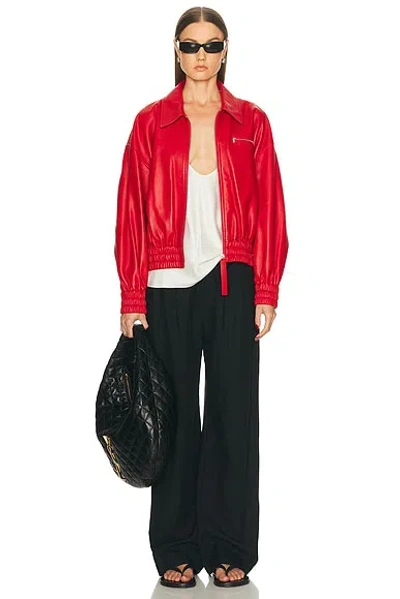 Jil Sander Bomber Jacket In Red
