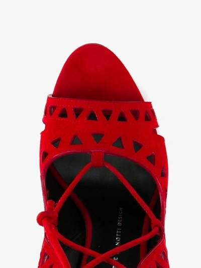 Shop Giuseppe Zanotti Design Red Suede Tattoo 130 Sandals