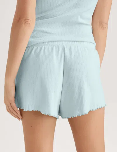 Tommy John Pointelle Rib Sleep Shorts In Blue