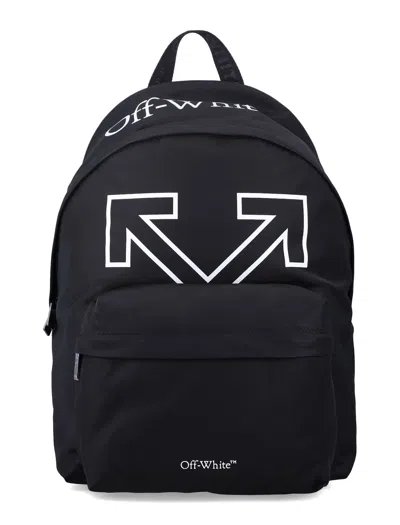 Off-white Heritage Mini Backpack With Front Pocket And Logo Print In Black