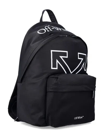 Off-white Heritage Mini Backpack With Front Pocket And Logo Print In Black