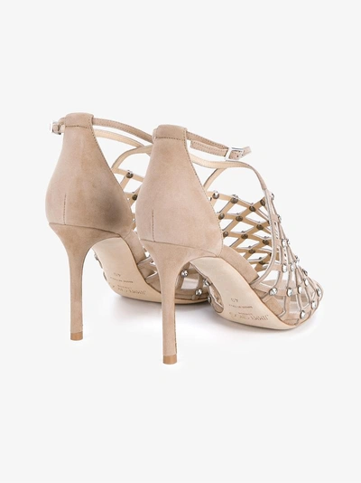 Shop Jimmy Choo 'donnie' Sandals In Nude&neutrals