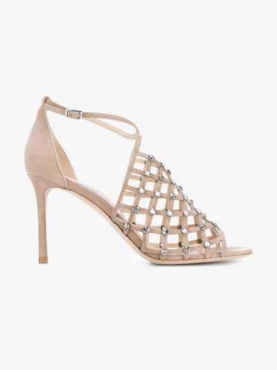 Shop Jimmy Choo 'donnie' Sandals In Nude&neutrals