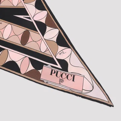 Pucci Silk Scarf Geometric Pattern Triangular Shape In Multi