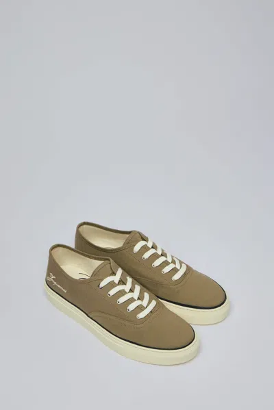 Jacquemus Cotton Low-top Sneakers With Embroidered Logo In Green
