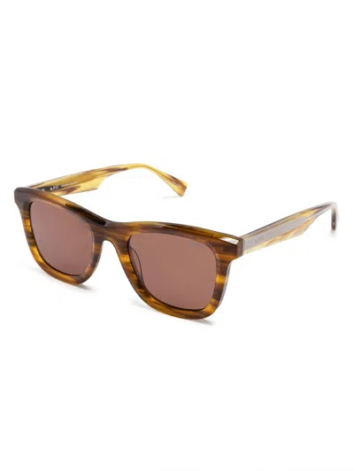 Apc A.p.c. John Square Frame Sunglasses In Pattern