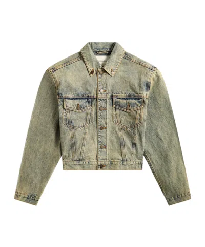 Entire Studios Distressed Denim Jacket In Brown