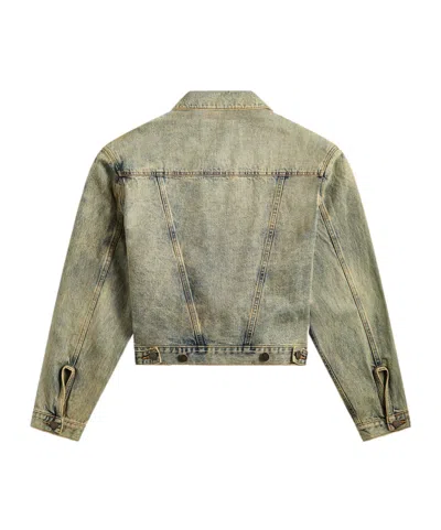 Entire Studios Distressed Denim Jacket In Brown