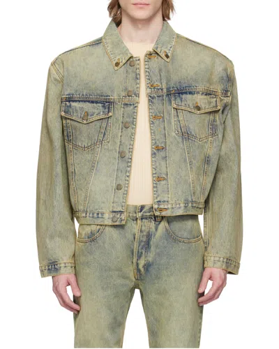 Entire Studios Distressed Denim Jacket In Brown