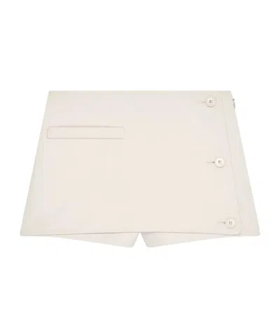 Courrèges Button Mini Shorts In Neutral