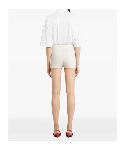 Courrèges Button Mini Shorts In Neutral