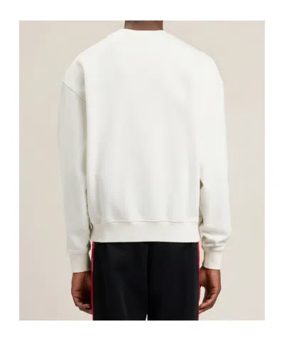 Palm Angels Relaxed-fit Cotton Sweatshirt With Signature Print In White