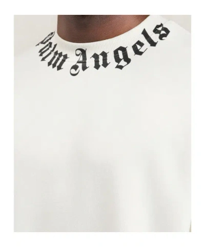 Palm Angels Relaxed-fit Cotton Sweatshirt With Signature Print In White