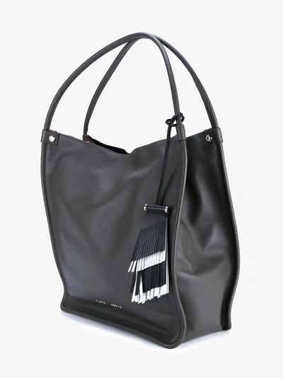Shop Proenza Schouler Grey Shopper Medium Leather Tote Bag