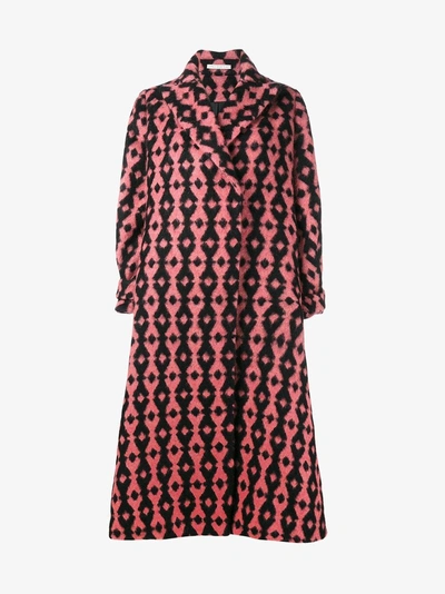 Shop Emilia Wickstead 'troy' Oversized Coat In Pink/purple