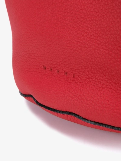 Shop Marni Bucket Shoulder Bag In Red
