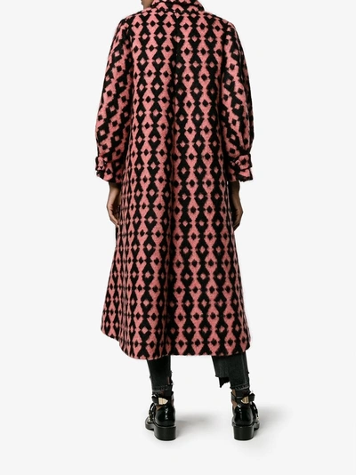 Shop Emilia Wickstead 'troy' Oversized Coat In Pink/purple