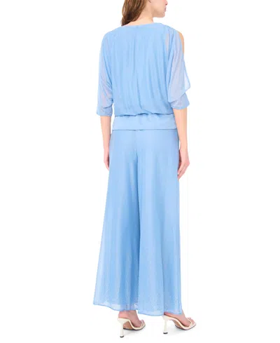 Msk Women's Pull-on Palazzo Pants In Blue